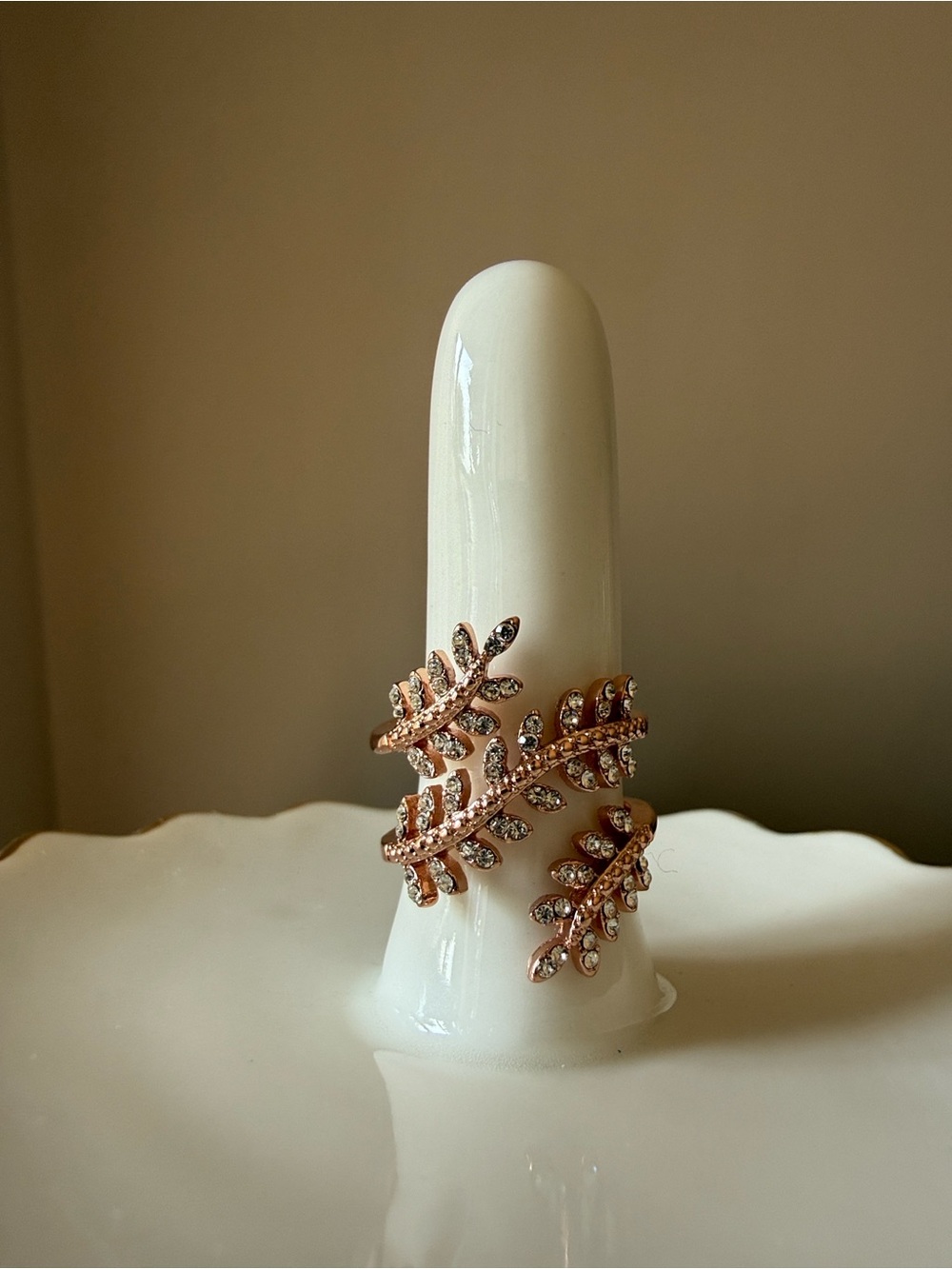 Rose Gold Leaf Wrap Ring